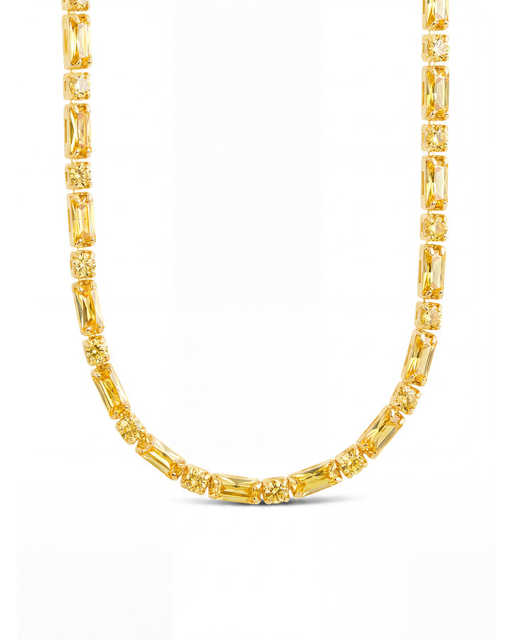 Georgia Canary CZ Tennis Necklace