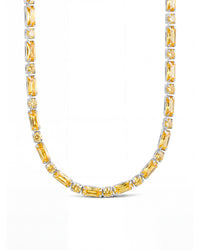 Georgia Canary CZ Tennis Necklace