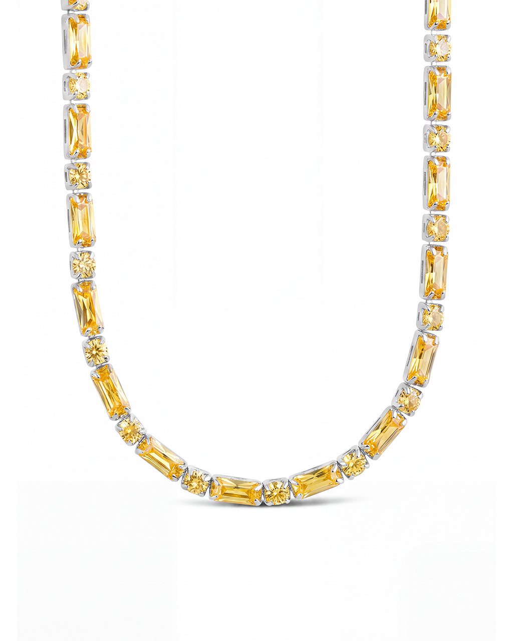 Georgia Canary CZ Tennis Necklace