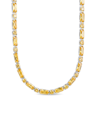 Georgia Canary CZ Tennis Necklace