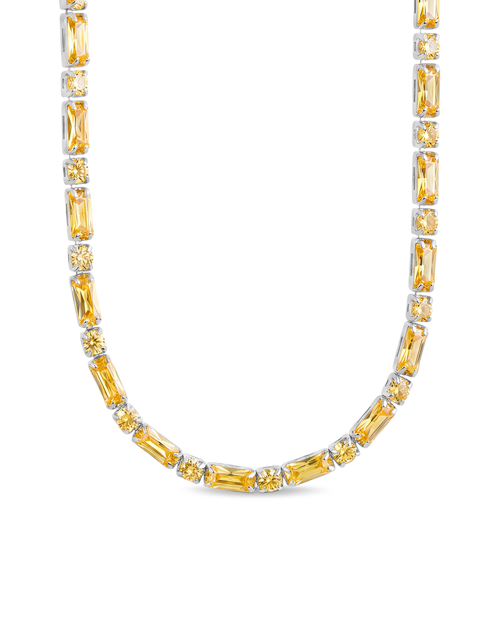 Georgia Canary CZ Tennis Necklace