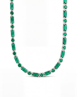 Georgia Emerald CZ Tennis Necklace