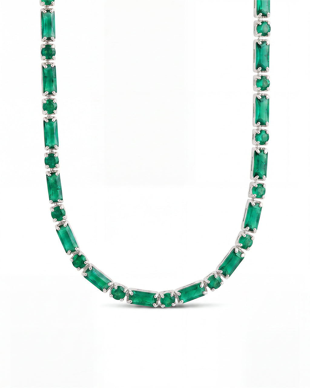 Georgia Emerald CZ Tennis Necklace