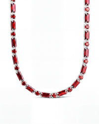Georgia Garnet CZ Tennis Necklace