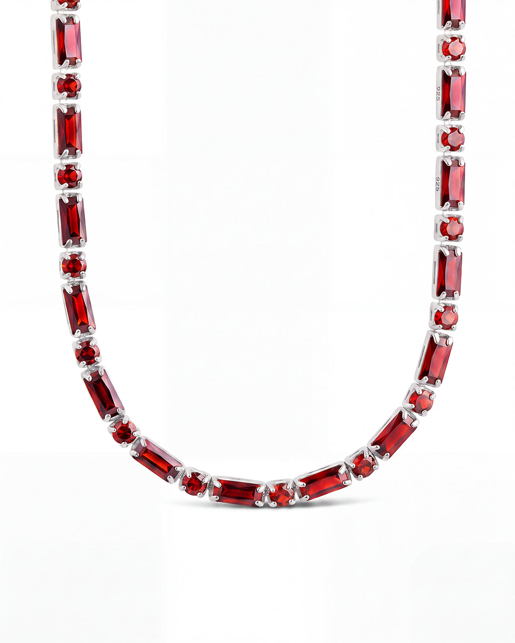 Georgia Garnet CZ Tennis Necklace
