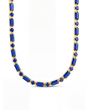 Georgia Sapphire CZ Tennis Necklace