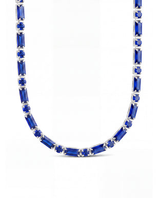 Georgia Sapphire CZ Tennis Necklace