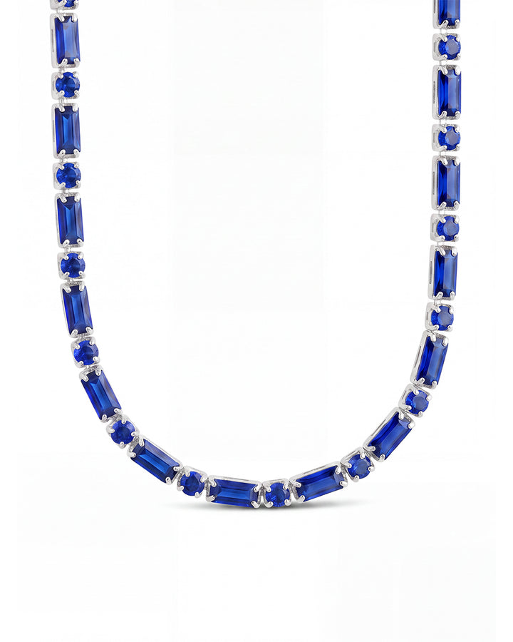 Georgia Sapphire CZ Tennis Necklace