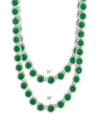 Helene Bezel Emerald CZ Tennis Necklace