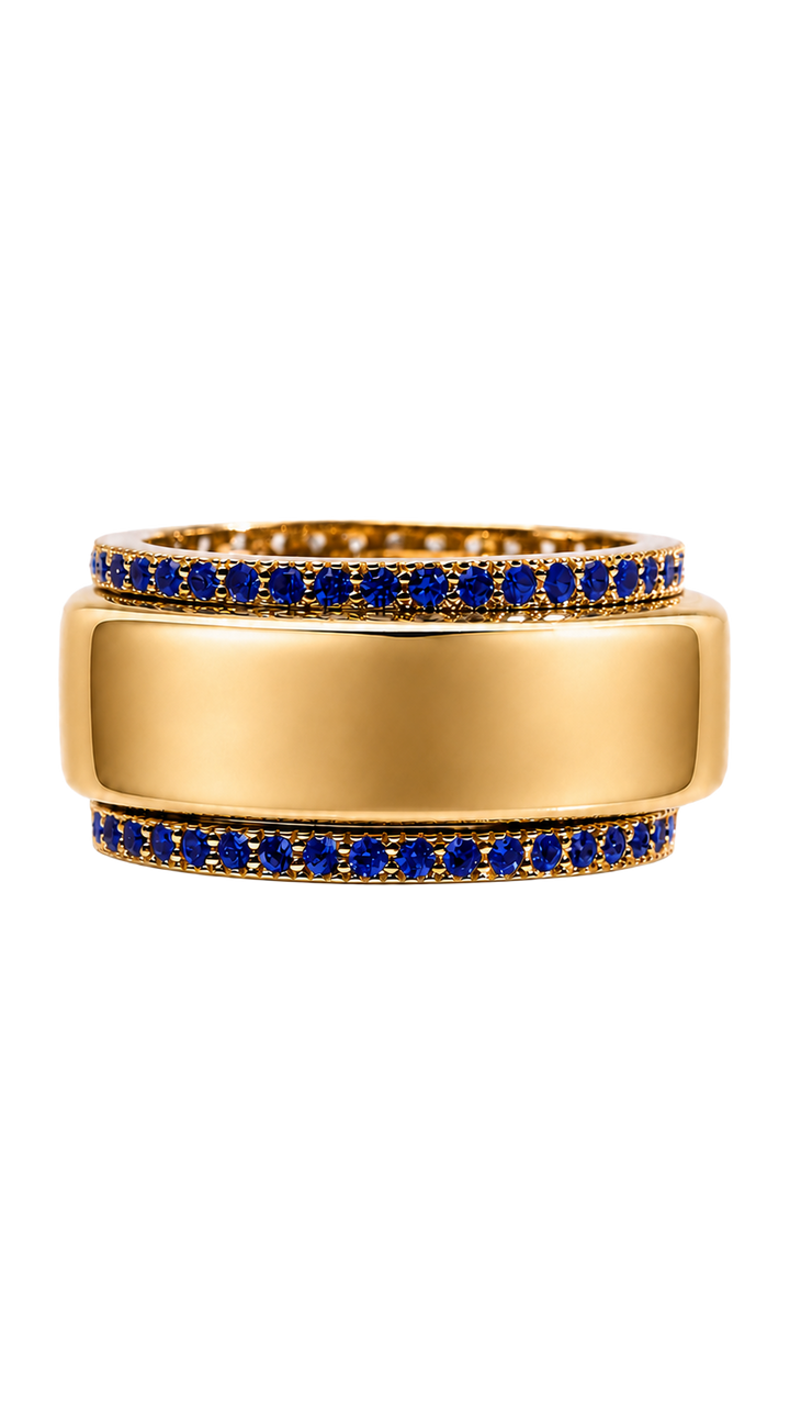 Smart Ring Sapphire CZ Band Set of 2