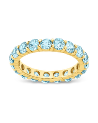 Sterling Silver Gracie Aquamarine CZ Eternity Ring