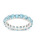 Sterling Silver Gracie Aquamarine CZ Eternity Ring