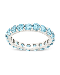 Sterling Silver Gracie Aquamarine CZ Eternity Ring