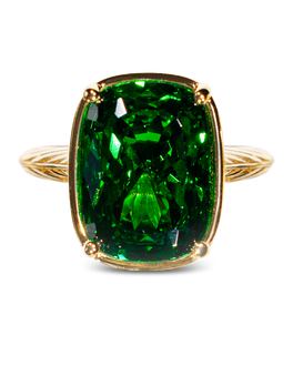 Sterling Silver Elongated Cushion Emerald CZ Cocktail Ring