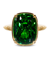 Sterling Silver Elongated Cushion Emerald CZ Cocktail Ring