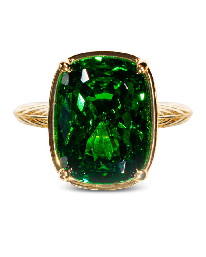 Sterling Silver Elongated Cushion Emerald CZ Cocktail Ring