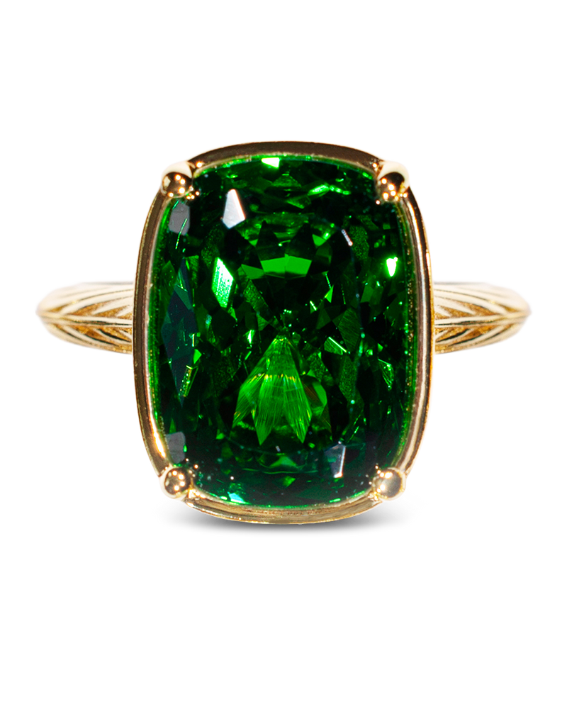 Sterling Silver Elongated Cushion Emerald CZ Cocktail Ring - Sterling Forever