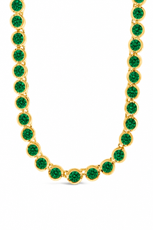 Helene Bezel Emerald CZ Tennis Necklace