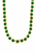 Helene Bezel Emerald CZ Tennis Necklace