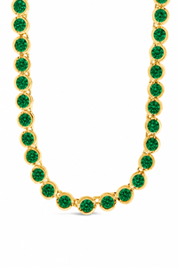 Helene Bezel Emerald CZ Tennis Necklace