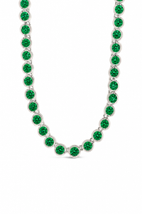 Helene Bezel Emerald CZ Tennis Necklace
