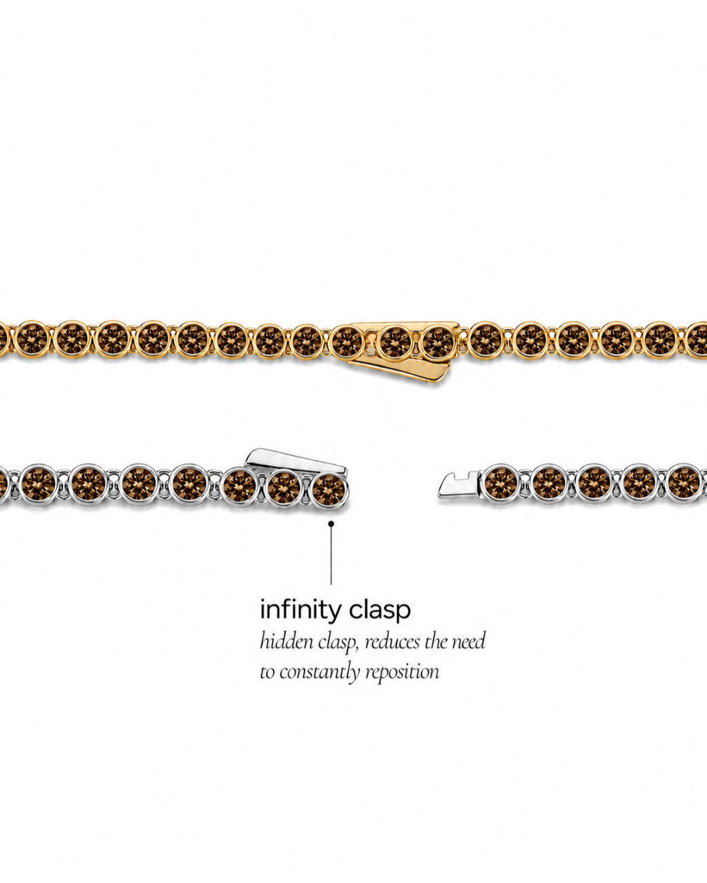 Helene Bezel Chocolate CZ Tennis Necklace