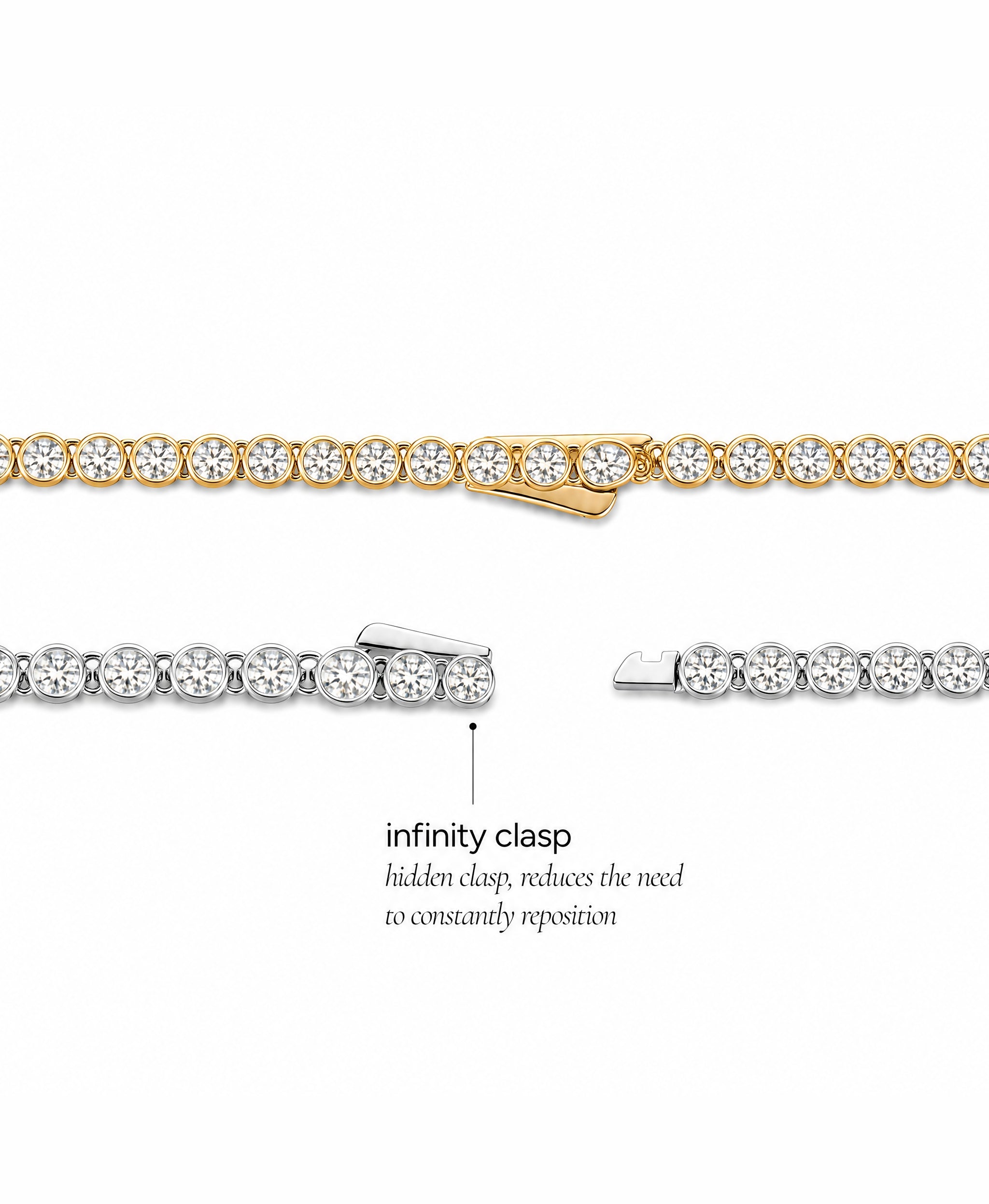 Helene Bezel Tennis Necklace