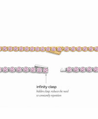 Helene Bezel Light Pink CZ Tennis Necklace