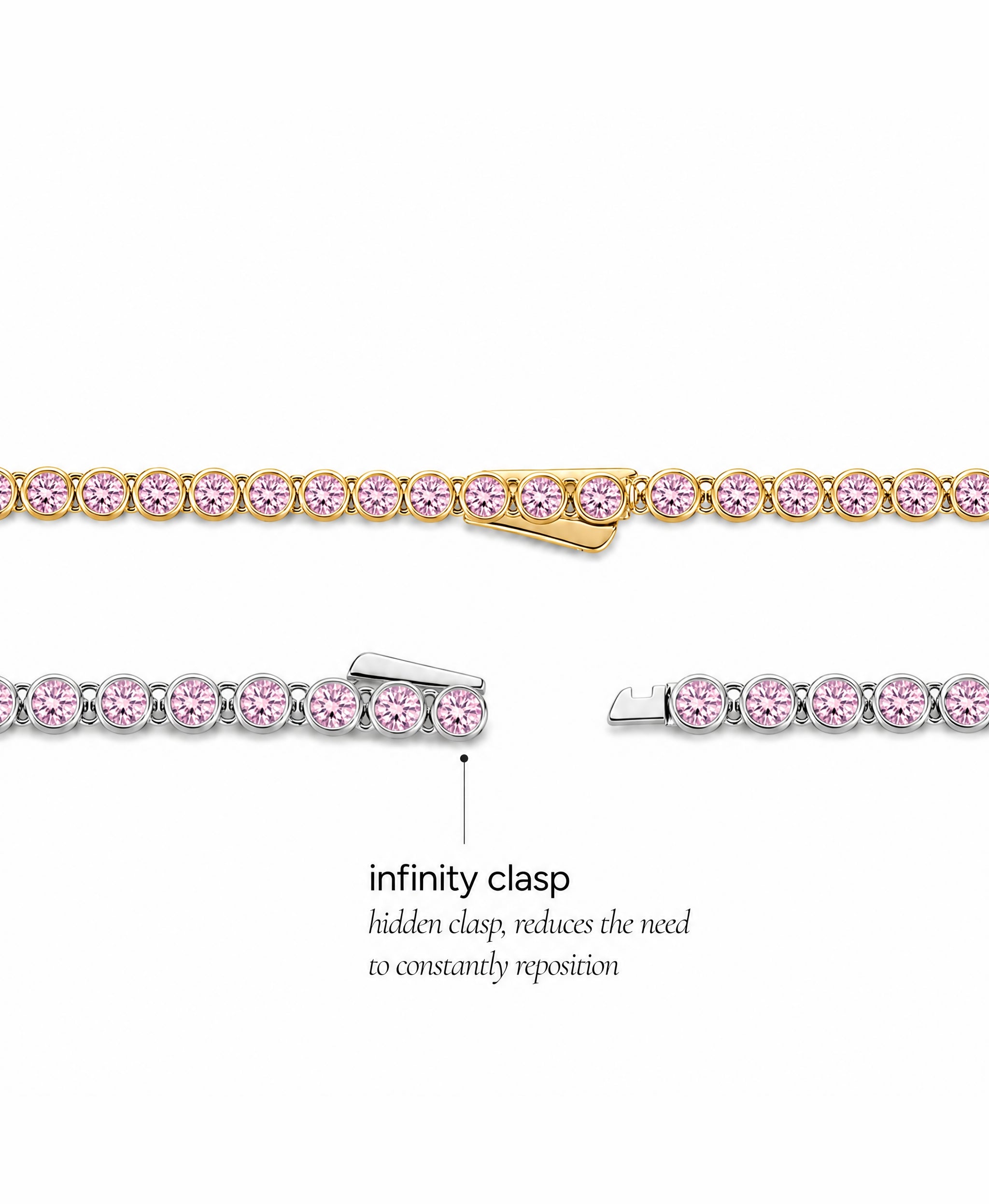 Helene Light Pink Tennis Necklace