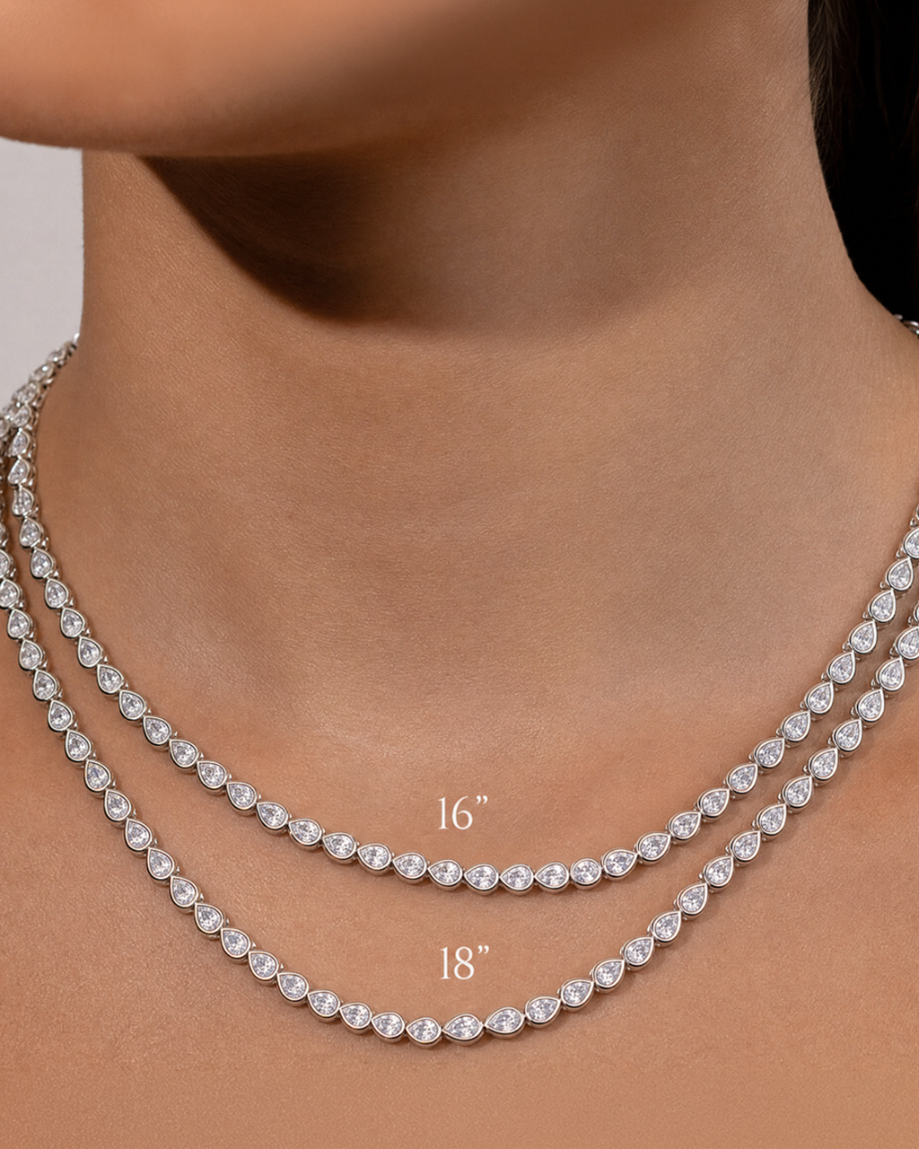 Helene Pear Cut Tennis Necklace