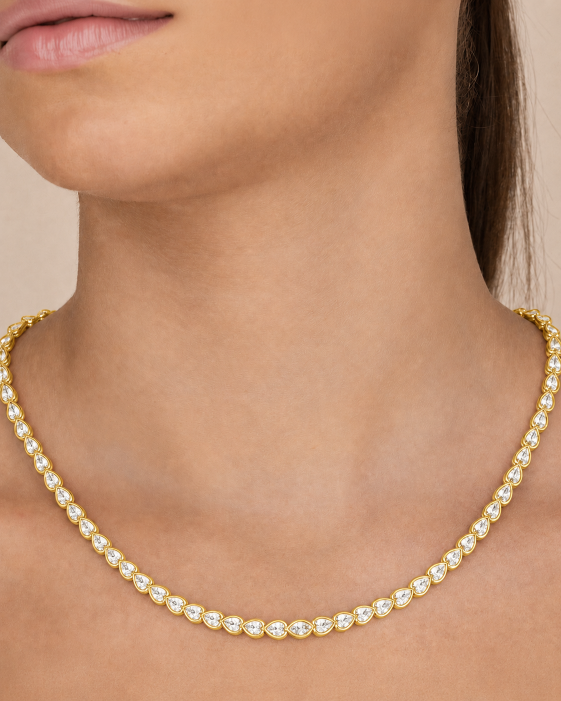 Helene Pear Cut Tennis Necklace