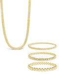 Beaded Bracelets & Herringbone Chain Necklace Set - Sterling Forever