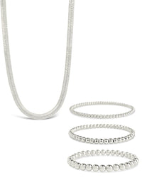 Beaded Bracelets & Herringbone Chain Necklace Set - Sterling Forever
