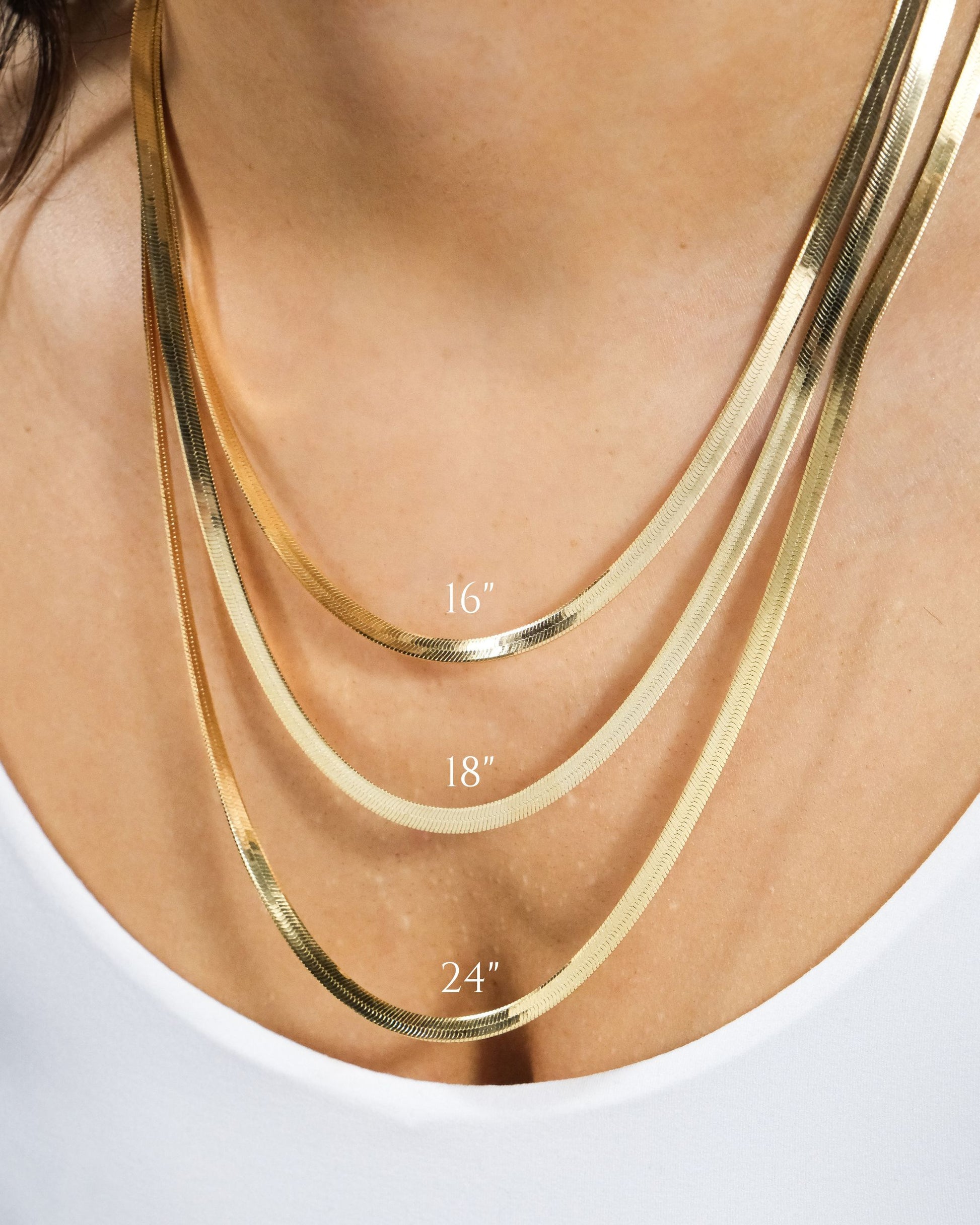 Thin Herringbone 16 Herringbone Gold Necklace Fancy Herringbone
