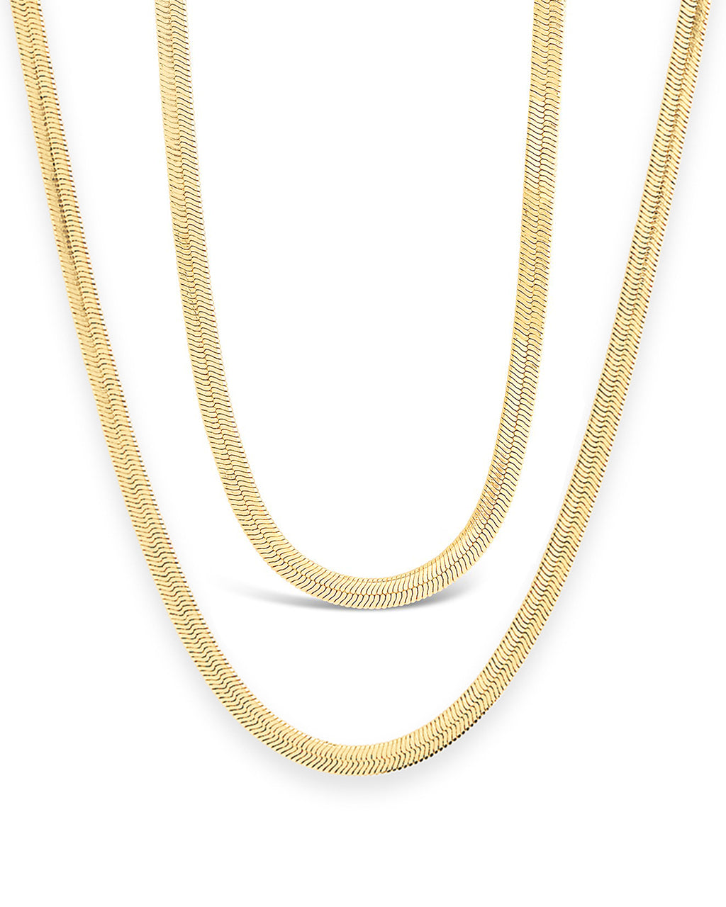 Bonheur　0308 Herringbone Chain Necklace | Silver Herringbone Necklace