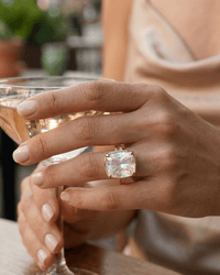 Sterling Silver Elongated Cushion Iridescent CZ Cocktail Ring