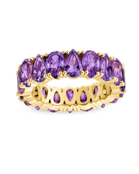 Sterling Silver Janis Amethyst CZ Eternity Band Ring