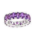 Sterling Silver Janis Amethyst CZ Eternity Band Ring