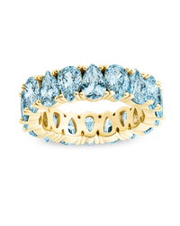 Sterling Silver Janis Aquamarine CZ Eternity Band Ring