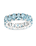 Sterling Silver Janis Aquamarine CZ Eternity Band Ring
