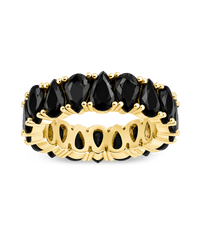 Sterling Silver Janis Black CZ Eternity Band Ring