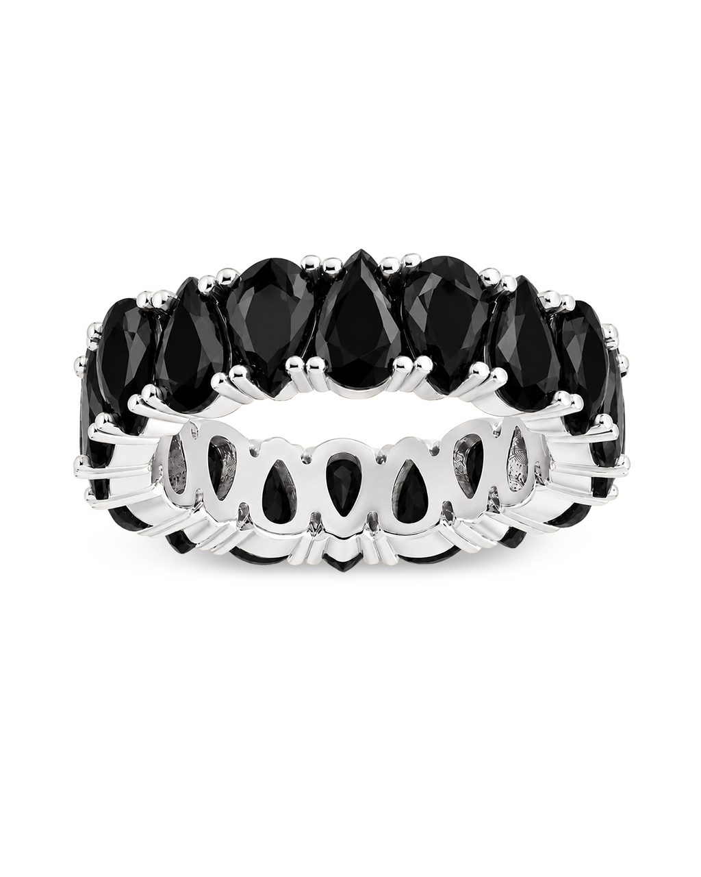Sterling Silver Janis Black CZ Eternity Band Ring