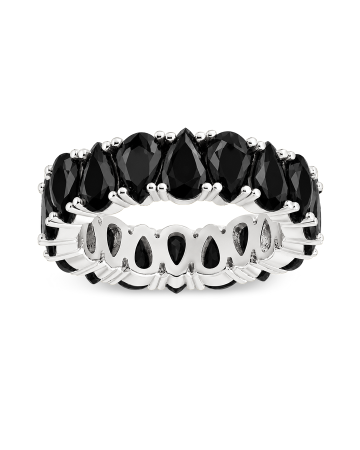 Sterling Silver Janis Black CZ Eternity Band Ring