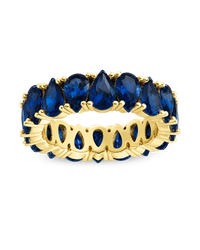 Sterling Silver Janis Sapphire CZ Eternity Band Ring