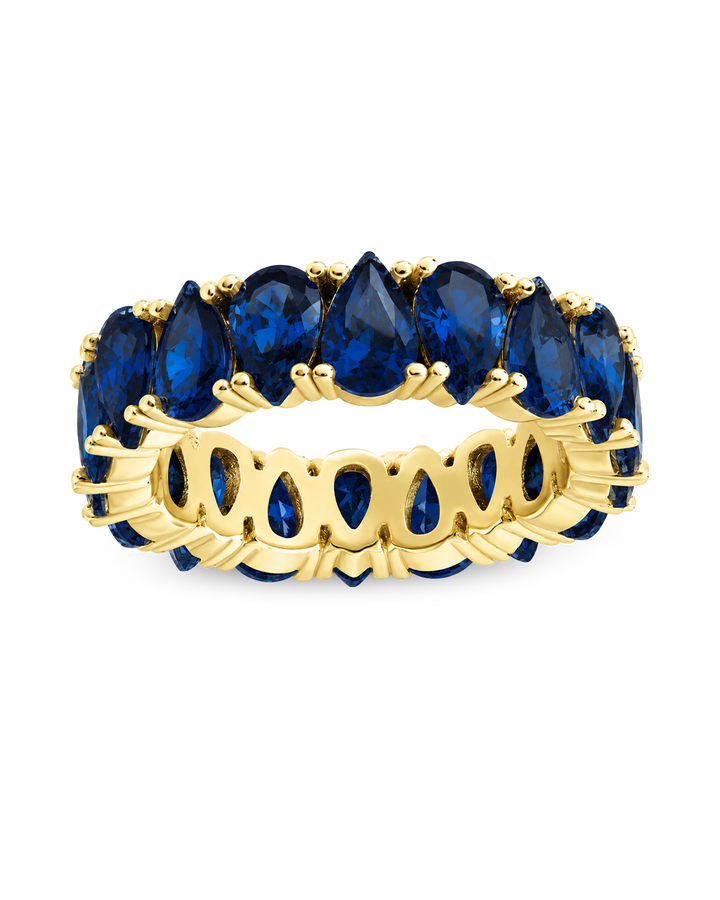 Sterling Silver Janis Sapphire CZ Eternity Band Ring