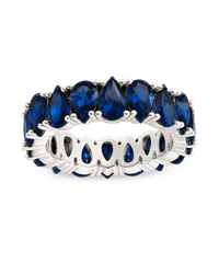 Sterling Silver Janis Sapphire CZ Eternity Band Ring