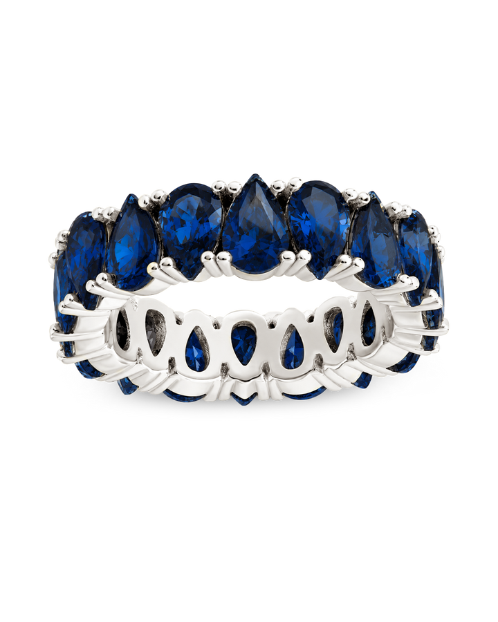Sterling Silver Janis Sapphire CZ Eternity Band Ring
