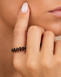 Sterling Silver Janis Chocolate CZ Eternity Band Ring