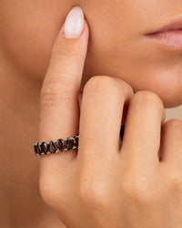 Sterling Silver Janis Chocolate CZ Eternity Band Ring