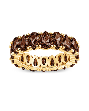 Sterling Silver Janis Chocolate CZ Eternity Band Ring